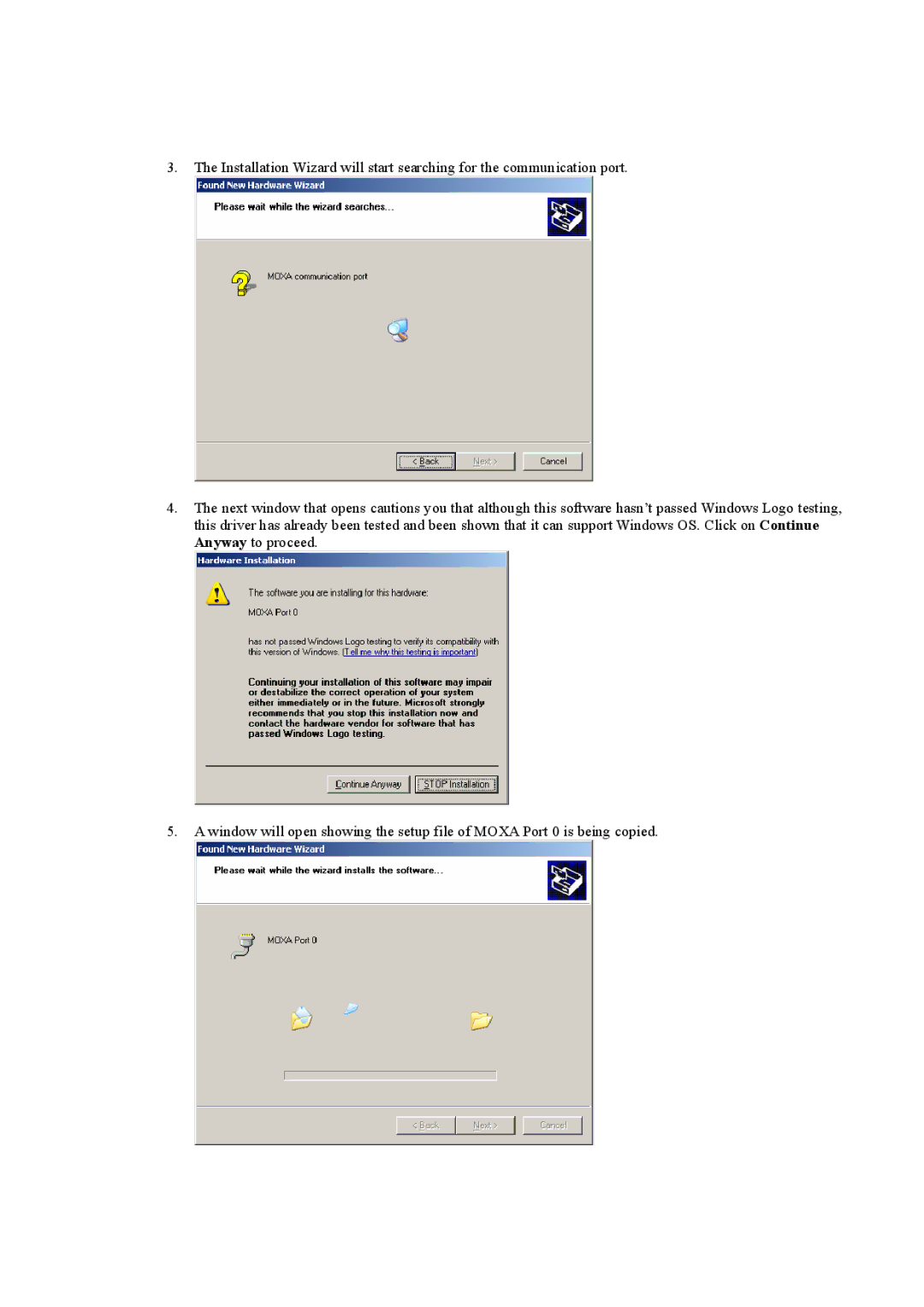 Moxa Technologies Windows 2003 Driver manual 