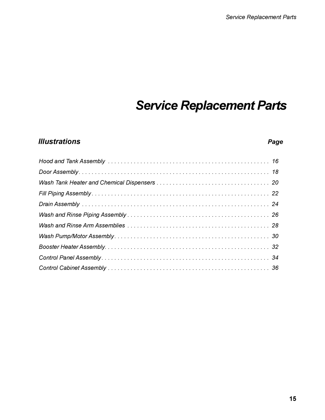 Moyer Diebel 301HT M2 installation manual Service Replacement Parts 