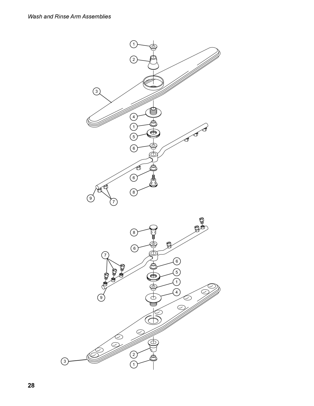 Moyer Diebel 301HT M2 installation manual Wash and Rinse Arm Assemblies 