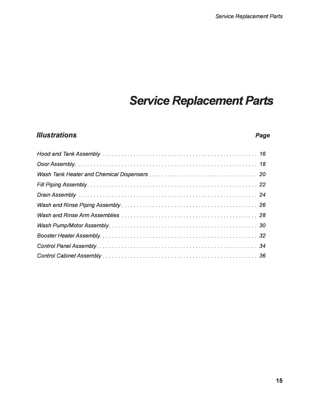 Moyer Diebel 301HT M2 installation manual Service Replacement Parts, Illustrations, Page 