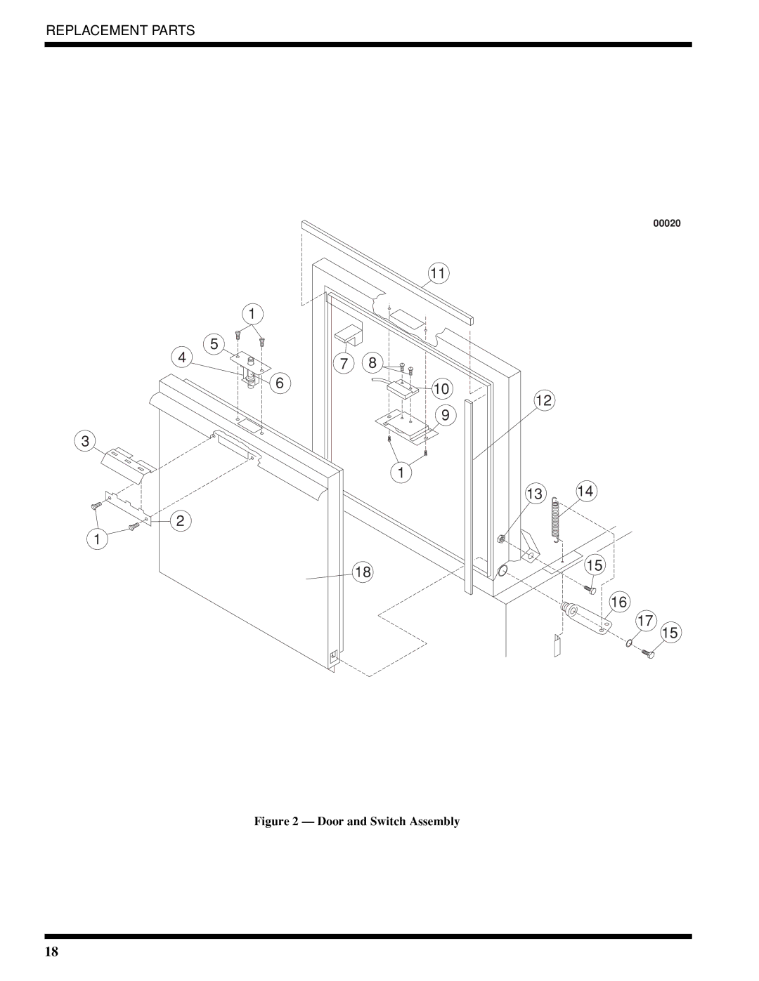 Moyer Diebel 401-HTNM2 PLUS, 401-LTM2 PLUS, 401-HTM2 PLUS technical manual Door and Switch Assembly 