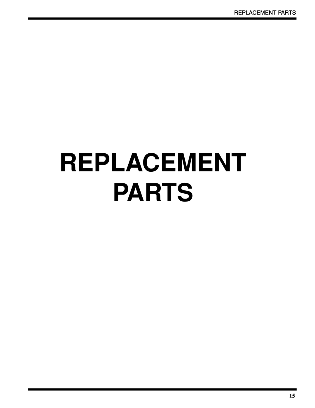 Moyer Diebel 401-HTNM2 PLUS, 401-LTM2 PLUS, 401-HTM2 PLUS technical manual Replacement Parts 