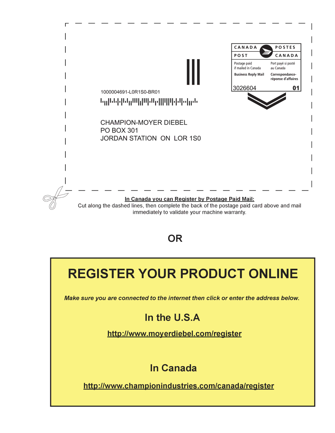 Moyer Diebel 201LT, 501HTN, 401HTN, 501LT, 201HTN manual Register Your Product Online 