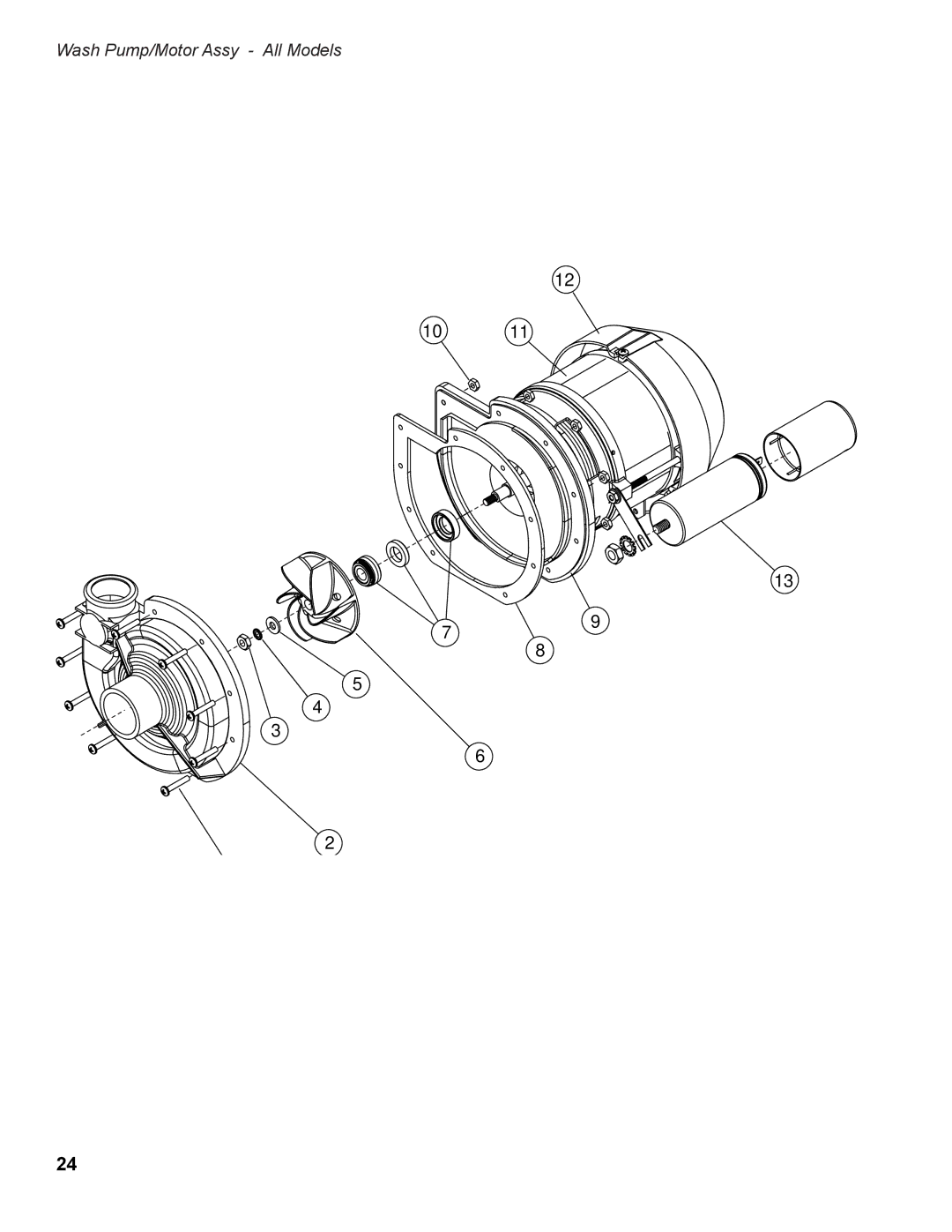 Moyer Diebel 401HTN, 501HTN, 201LT, 501LT, 201HTN manual Wash Pump/Motor Assy All Models 