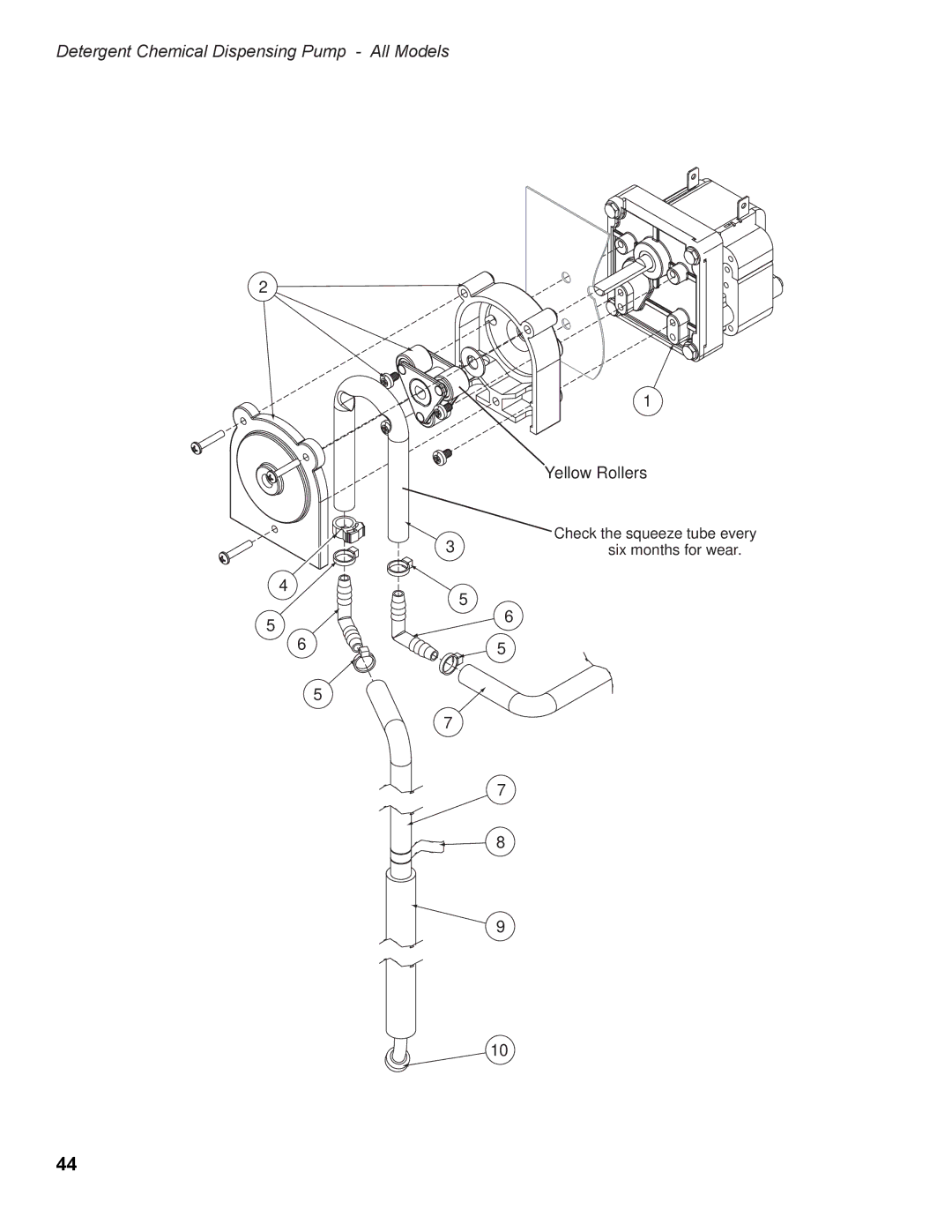 Moyer Diebel 501HTN, 401HTN, 201LT, 501LT, 201HTN manual Detergent Chemical Dispensing Pump All Models 