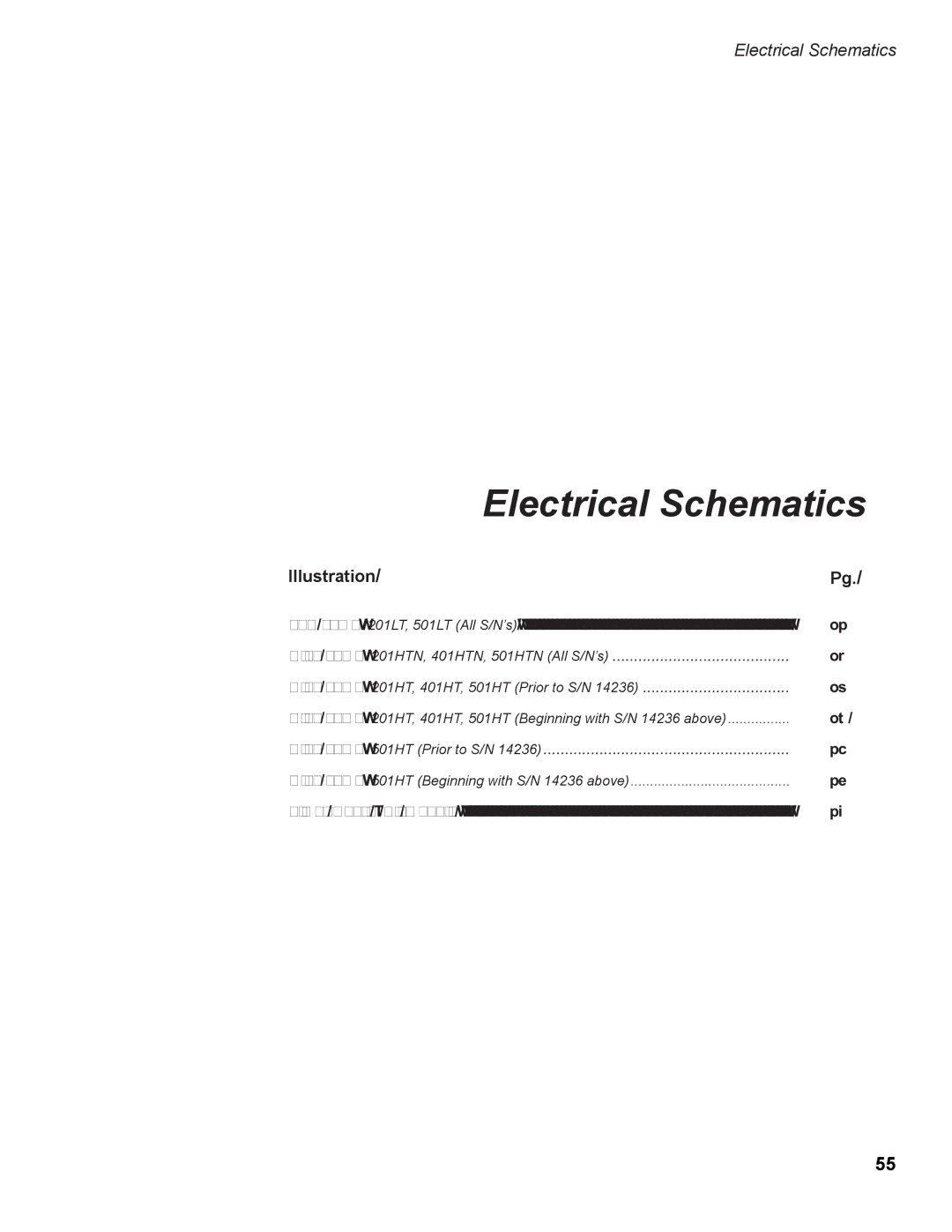 Moyer Diebel 501HTN, 401HTN, 201LT, 501LT, 201HTN manual Electrical Schematics 