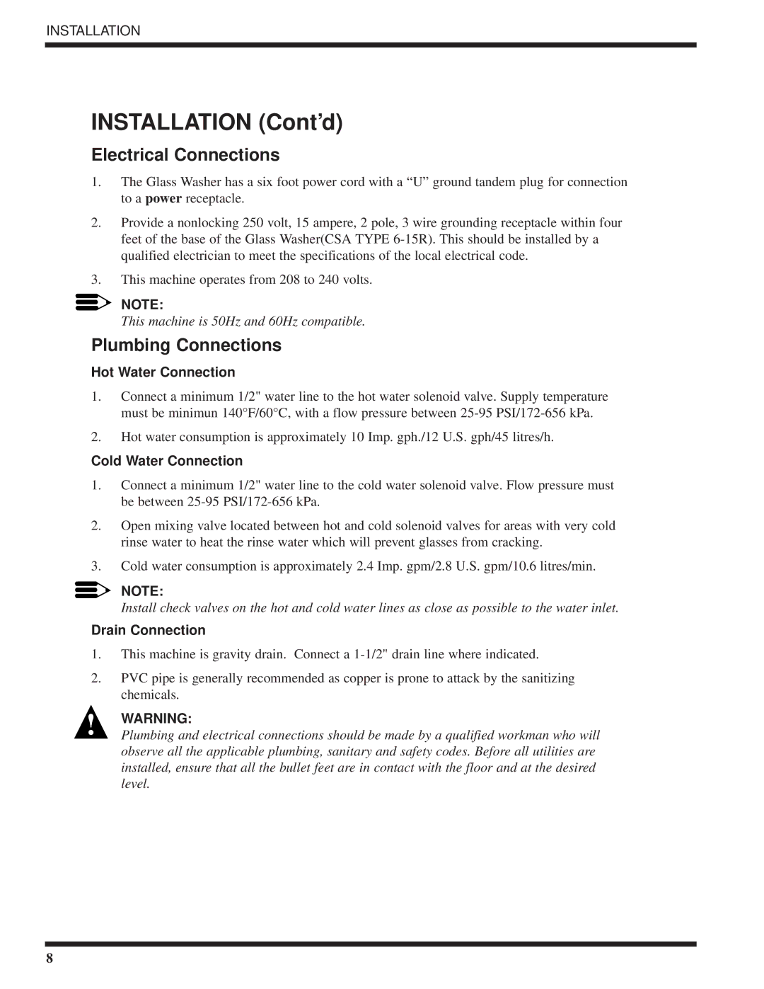 Moyer Diebel DF1-M6, DF-M6, DF2-M6 technical manual Electrical Connections 