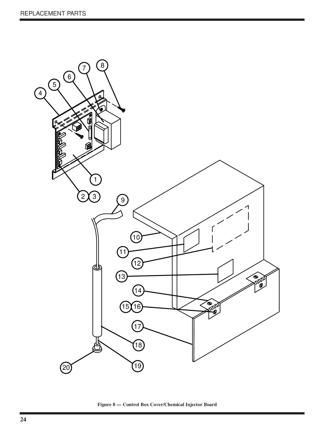 Moyer Diebel DF2-M6, DF-M6, DF1-M6 technical manual Control Box Cover/Chemical Injector Board 