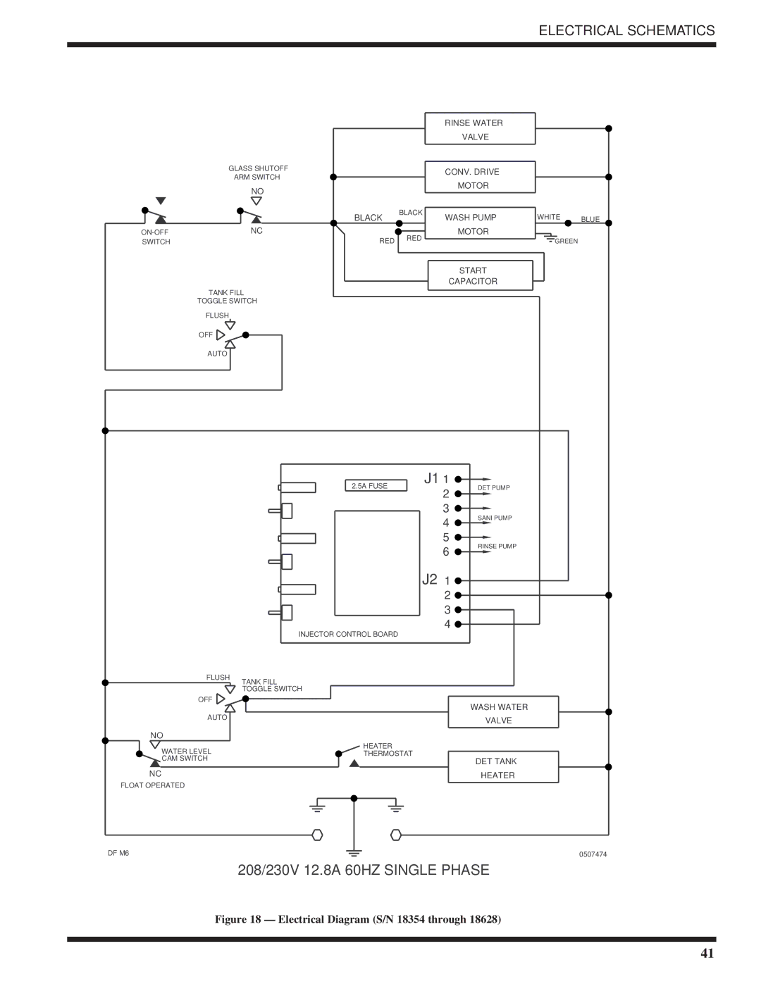 Moyer Diebel DF1-M6, DF-M6, DF2-M6 technical manual Electrical Diagram S/N 18354 through 