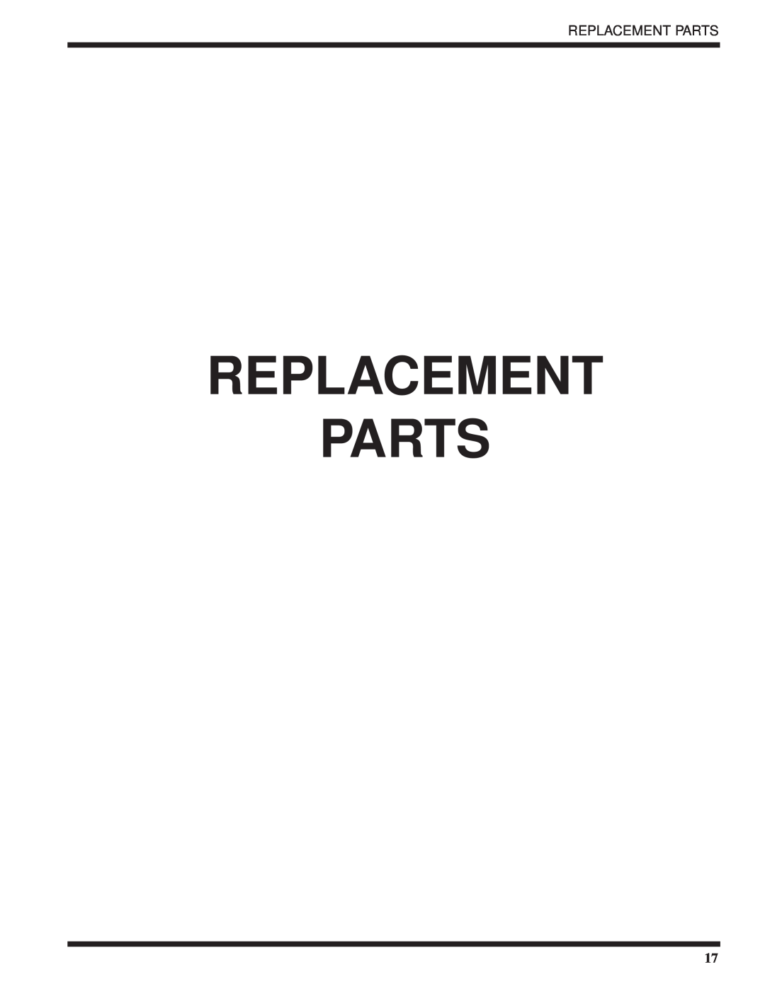 Moyer Diebel DF1-M6, DF-M6, DF2-M6 technical manual Replacement Parts 