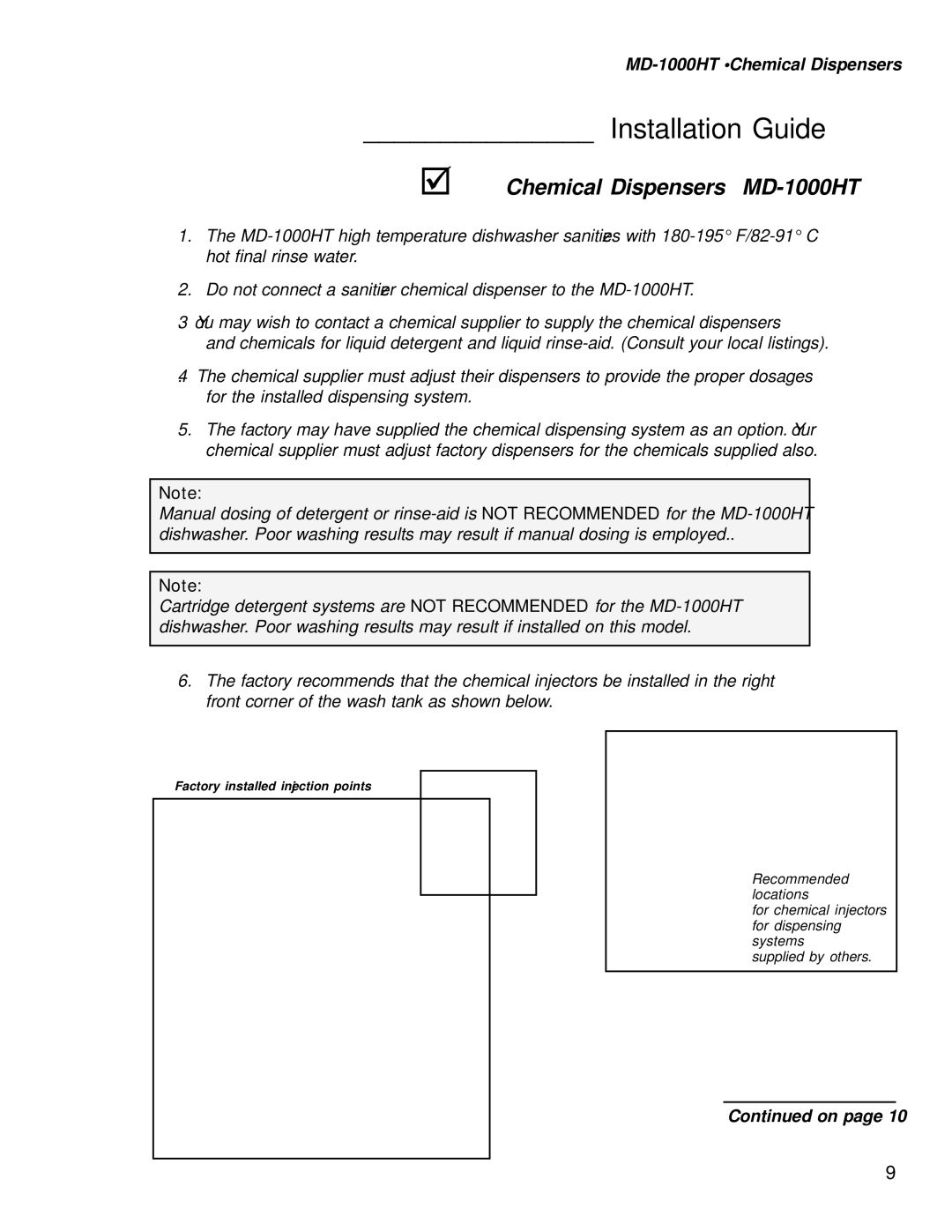 Moyer Diebel MD1000HT, MD-1000LT manual Chemical Dispensers MD-1000HT, MD-1000HT Chemical Dispensers 