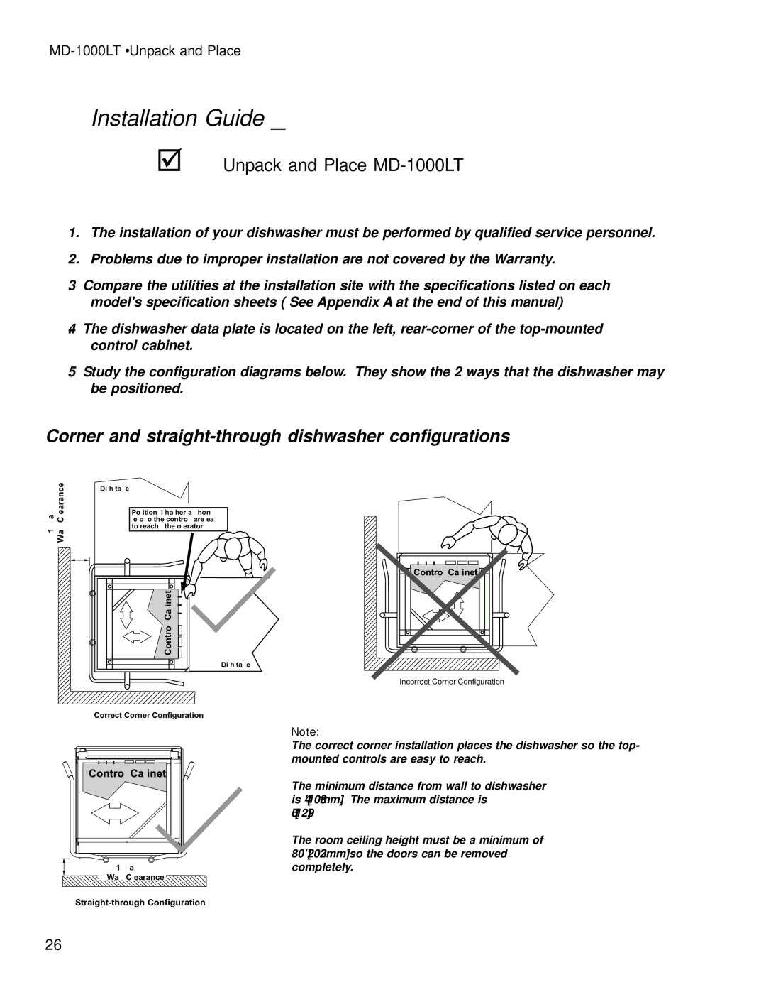 Moyer Diebel MD1000HT manual Unpack and Place MD-1000LT, MD-1000LT Unpack and Place 