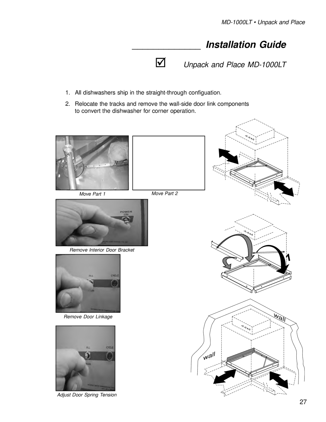 Moyer Diebel MD1000HT, MD-1000LT manual Wall 