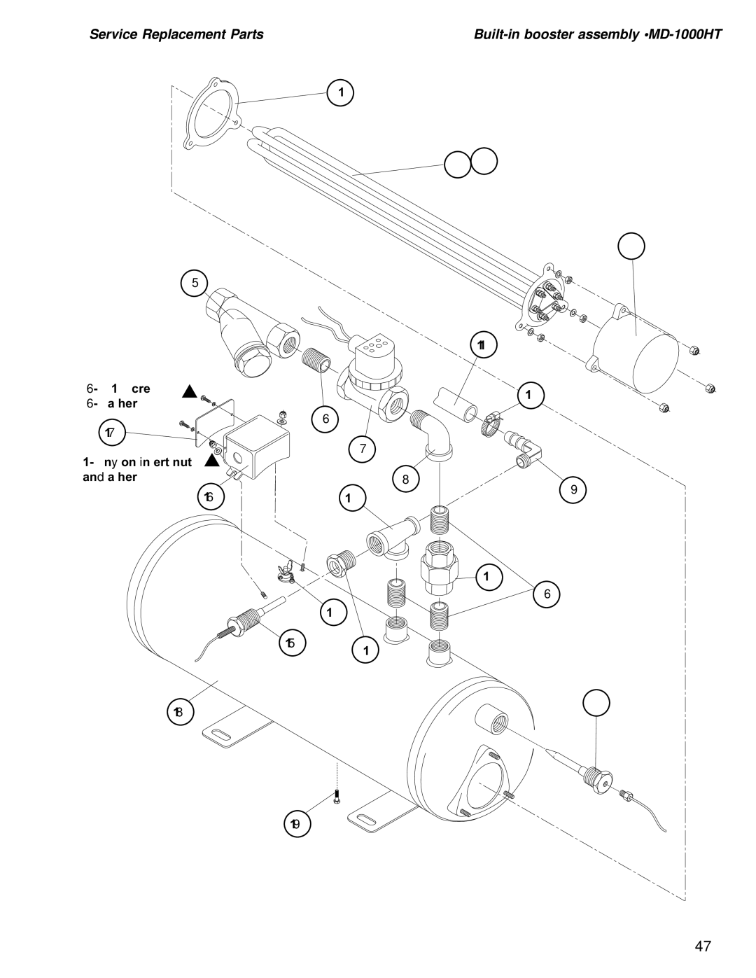 Moyer Diebel MD1000HT, MD-1000LT manual Built-in booster assembly MD-1000HT 