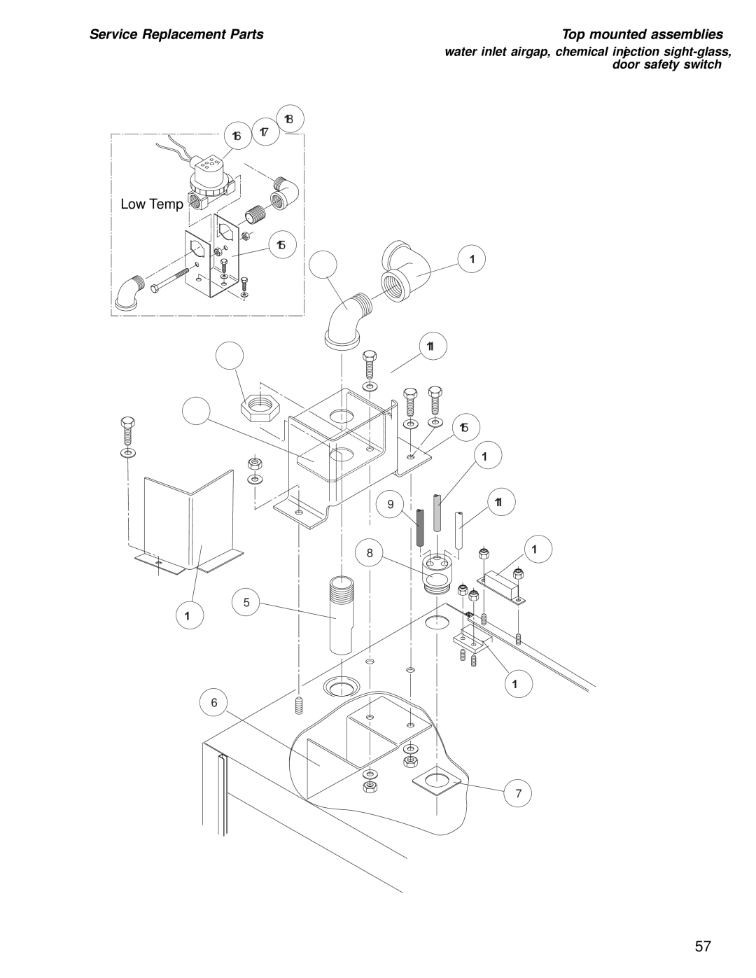 Moyer Diebel MD1000HT, MD-1000LT manual Service Replacement Parts Top mounted assemblies 