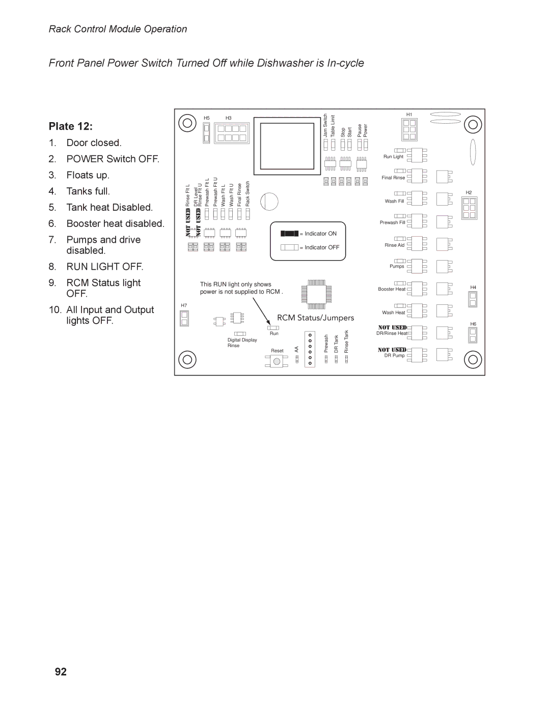 Moyer Diebel MD-66, MD-44 operation manual Off, Lights OFF 