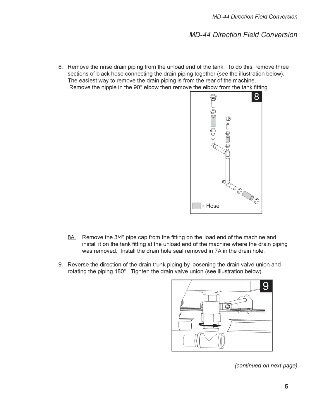 Moyer Diebel MD-66 operation manual MD-44 Direction Field Conversion 