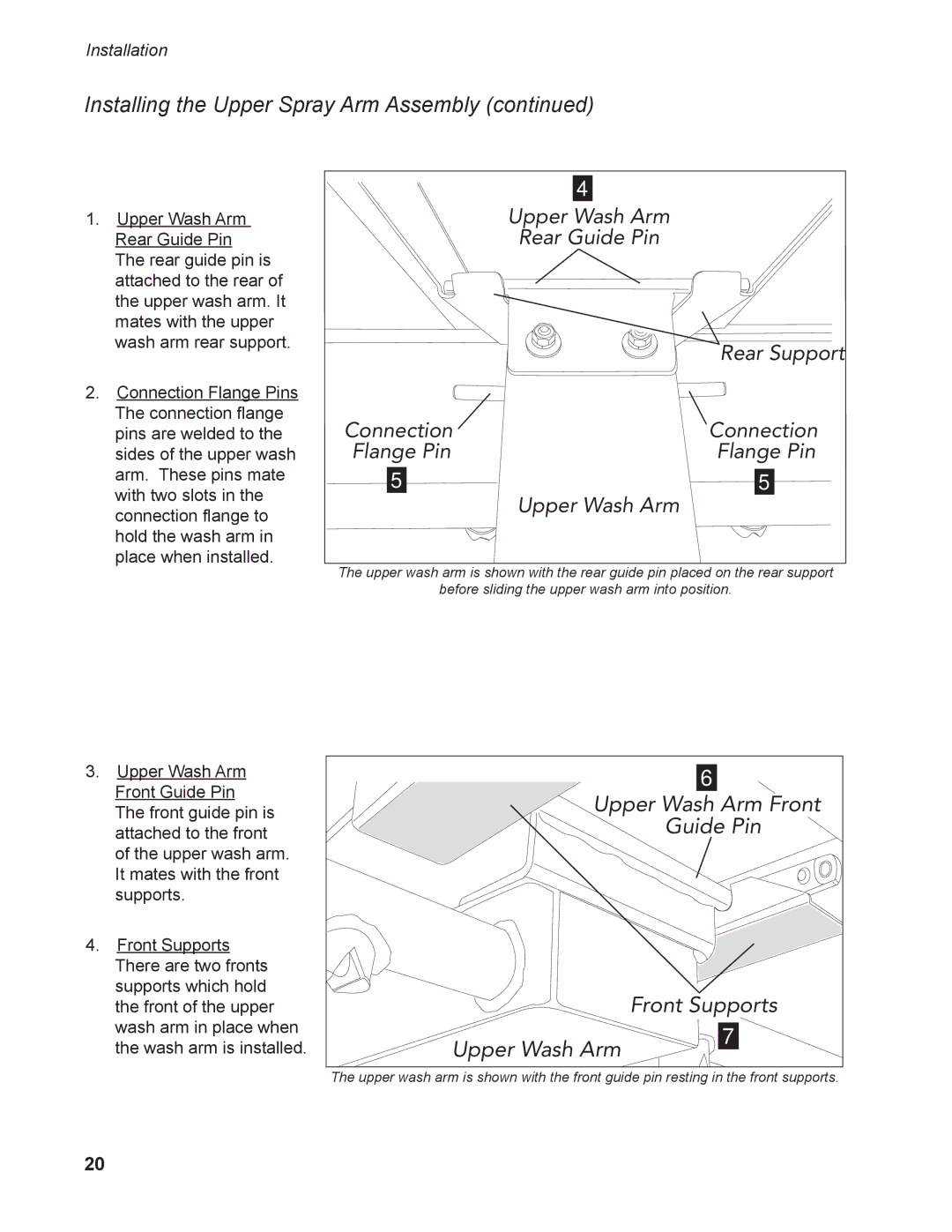 Moyer Diebel MD-66, MD-44 operation manual Guide Pin, Upper Wash Arm 