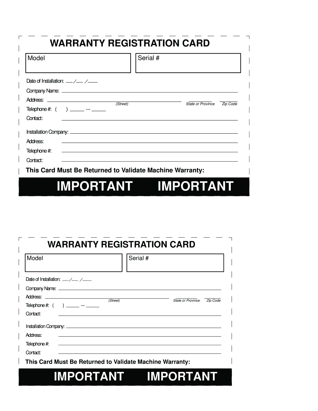 Moyer Diebel MD-66, MD-44 operation manual Important Important 