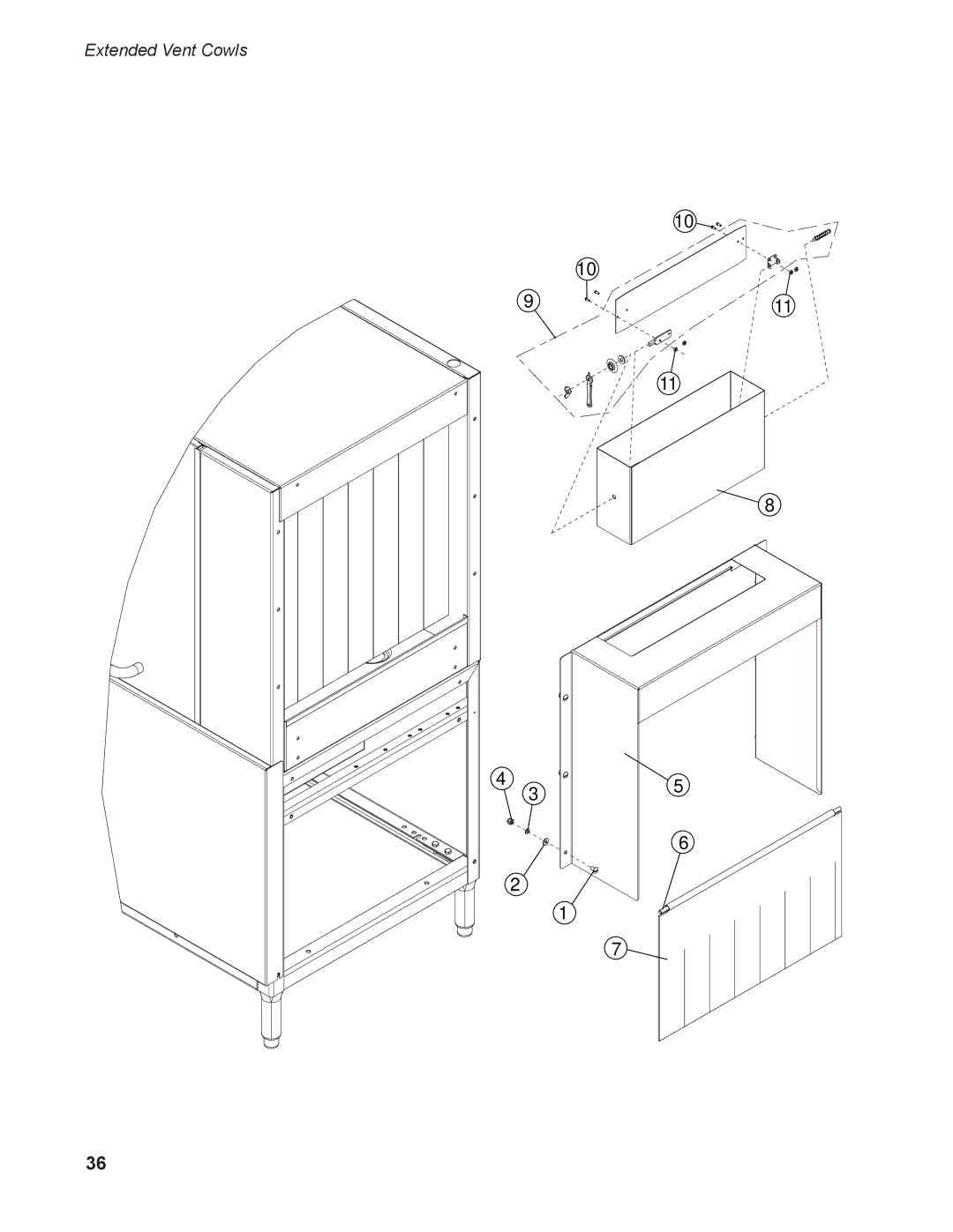 Moyer Diebel MD-66, MD-44 operation manual Extended Vent Cowls 