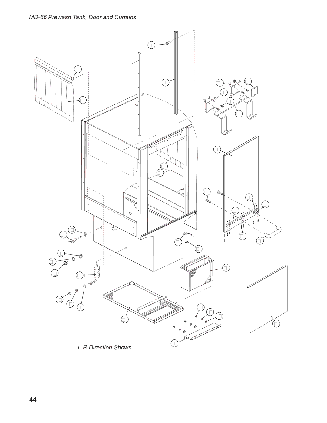 Moyer Diebel MD-44 operation manual MD-66 Prewash Tank, Door and Curtains 