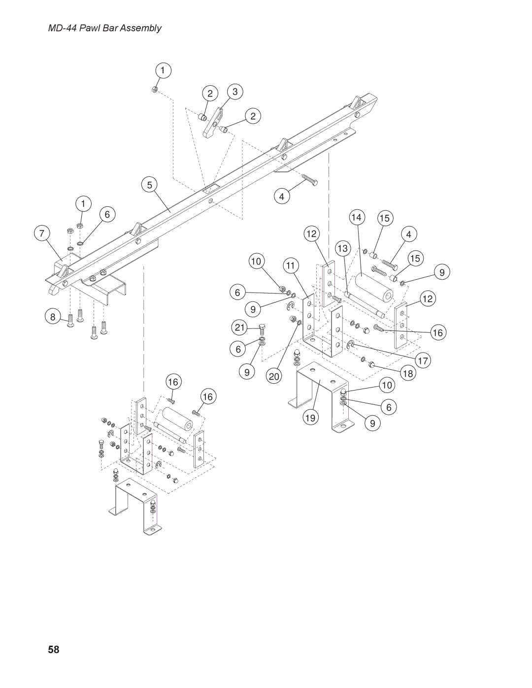 Moyer Diebel MD-66 operation manual MD-44 Pawl Bar Assembly 