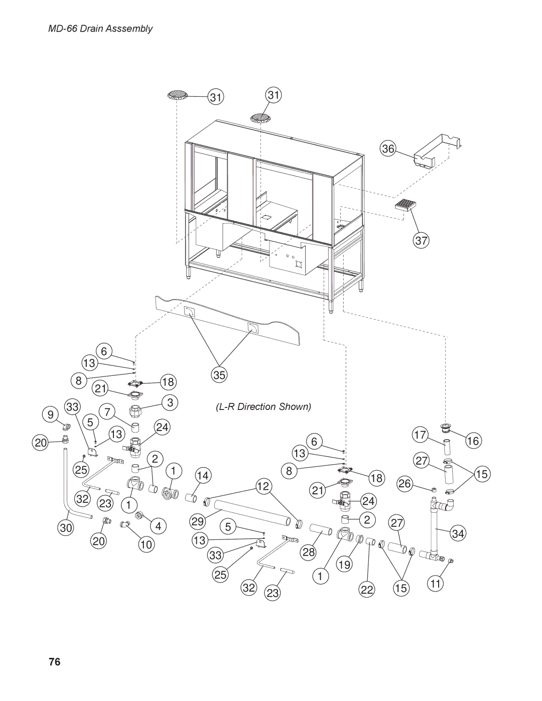 Moyer Diebel MD-44 operation manual MD-66 Drain Asssembly Direction Shown 