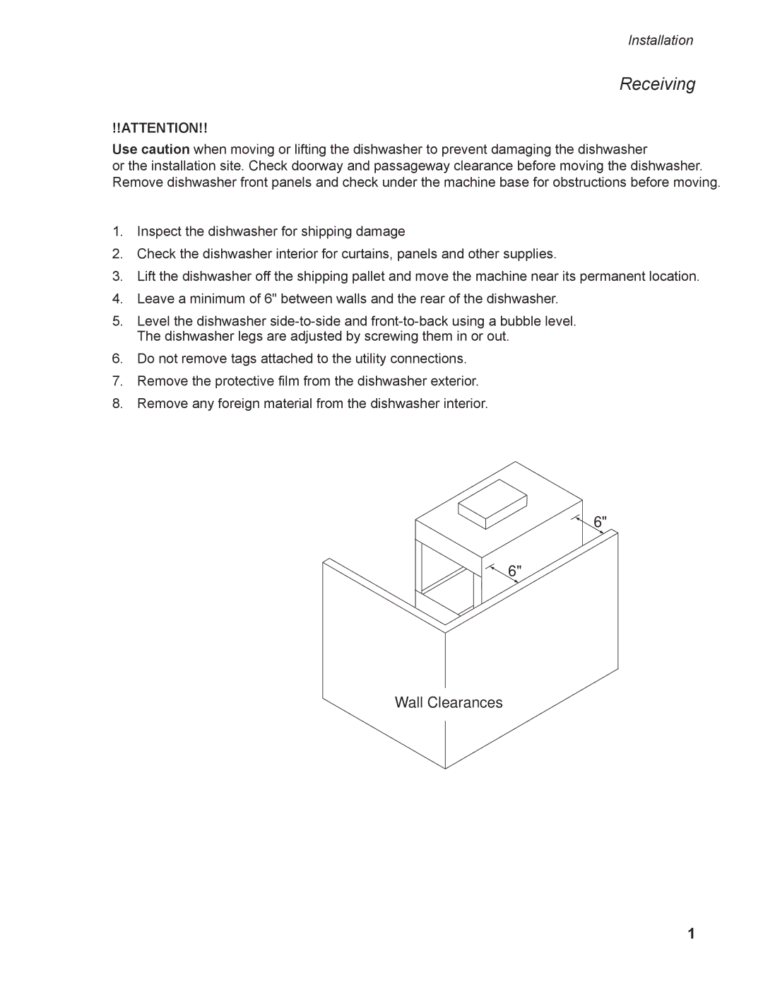 Moyer Diebel MD-44, MD-66 operation manual Receiving 