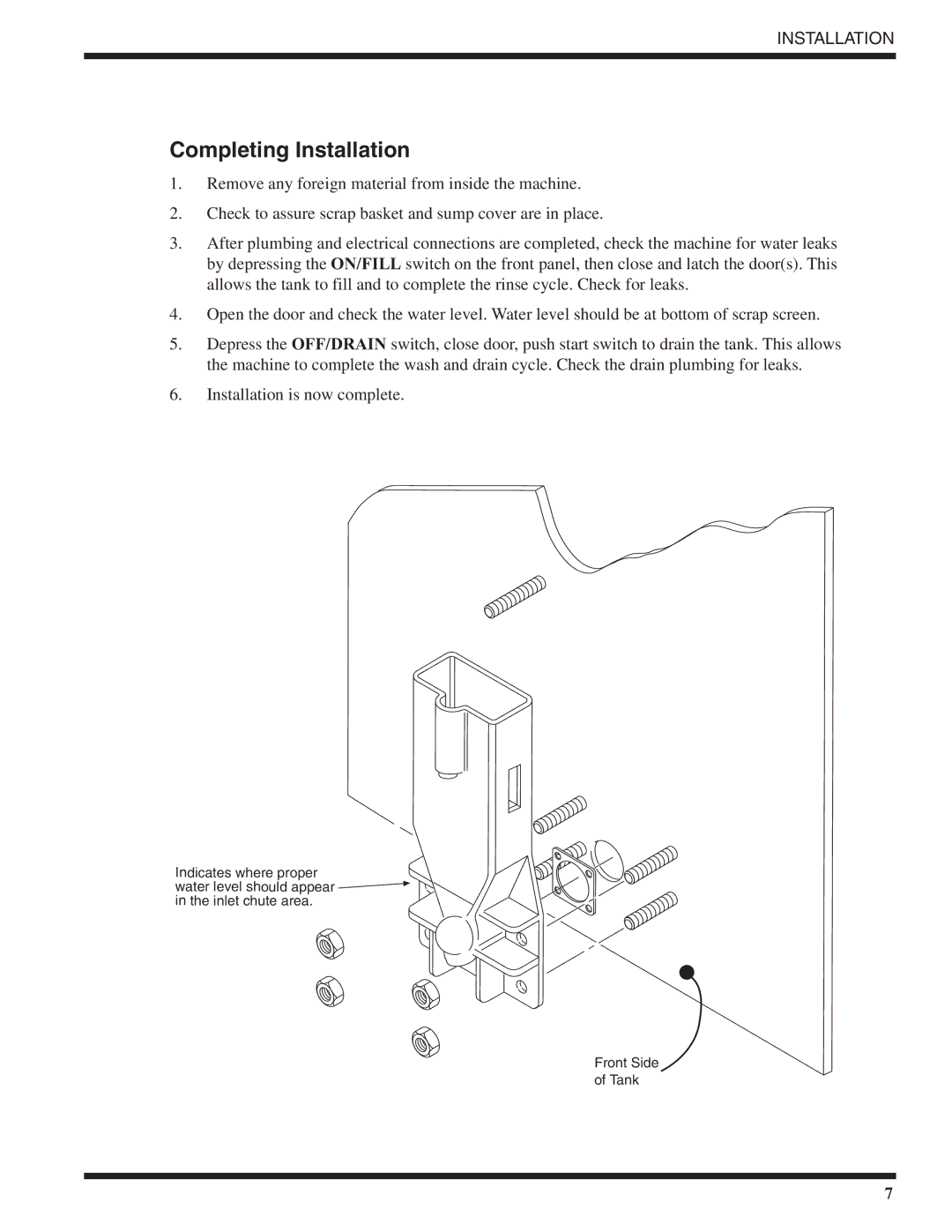 Moyer Diebel MD18-2, MD18-1 technical manual Completing Installation 