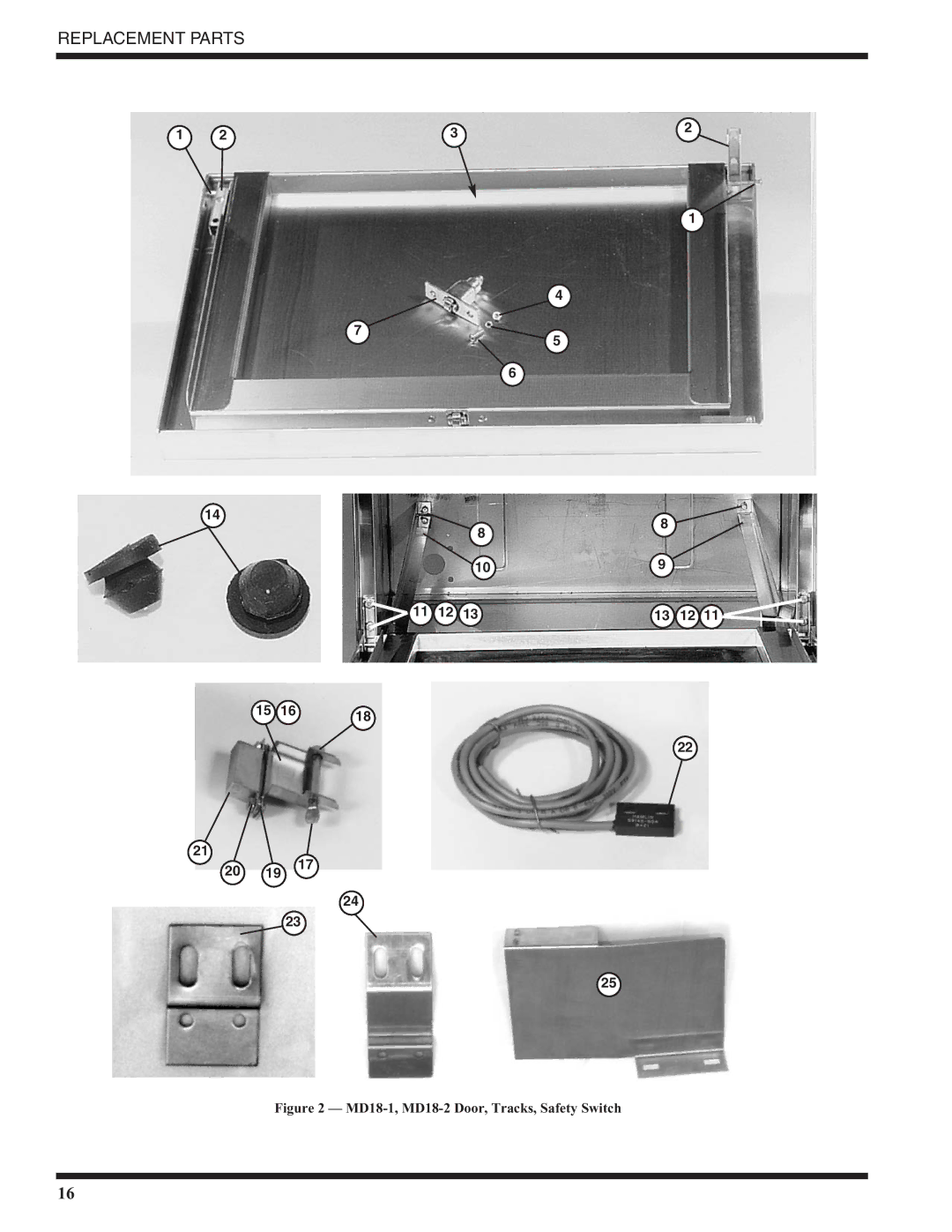 Moyer Diebel MD18-1, MD18-2 technical manual Replacement Parts 