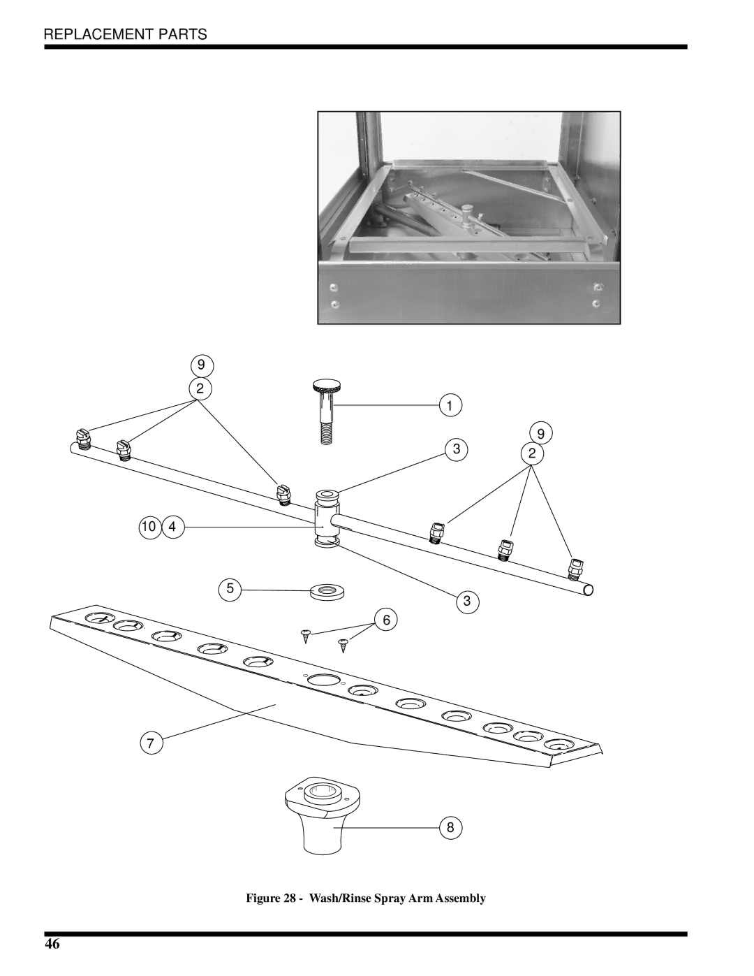 Moyer Diebel MH-6NM2, MH-60M2, MH-6LM2 technical manual Wash/Rinse Spray Arm Assembly 