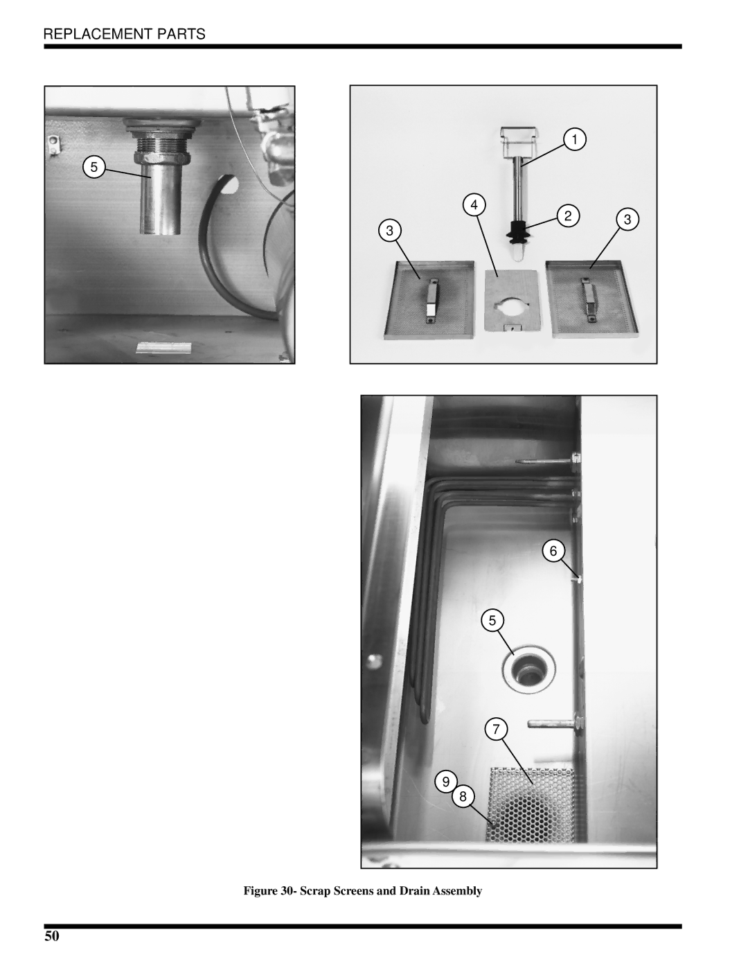 Moyer Diebel MH-60M2, MH-6NM2, MH-6LM2 technical manual Scrap Screens and Drain Assembly 