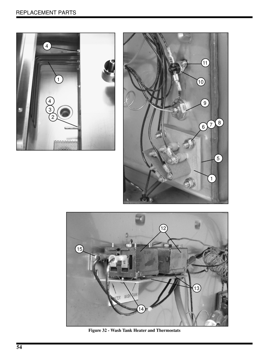 Moyer Diebel MH-6LM2, MH-6NM2, MH-60M2 technical manual Wash Tank Heater and Thermostats 