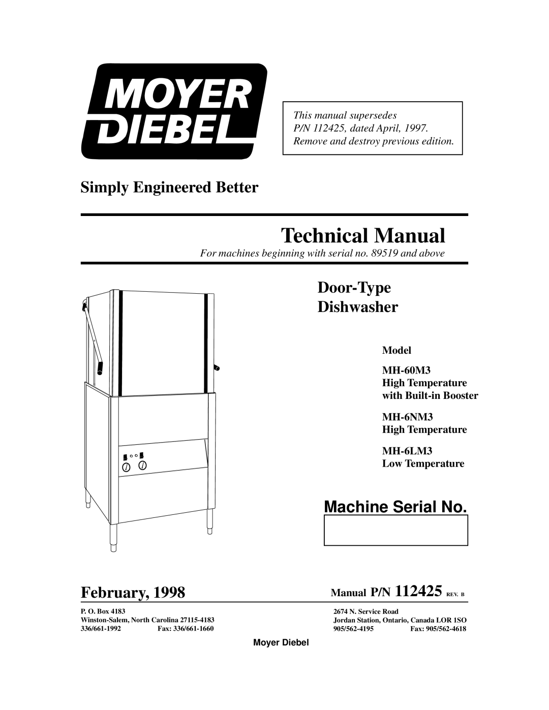 Moyer Diebel MH-6LM3, MH-60M3 technical manual MH-6NM3 