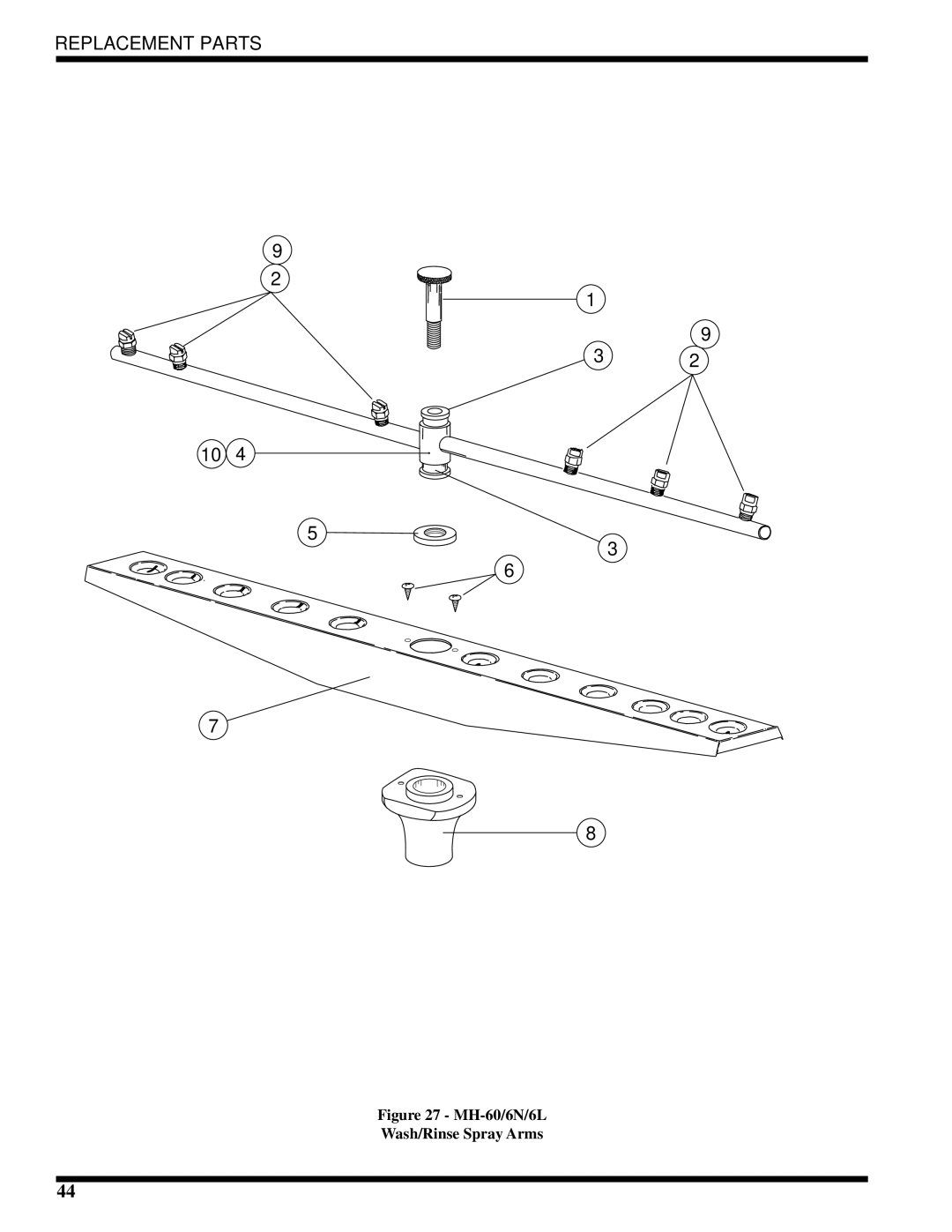 Moyer Diebel MH-6LM3, MH-6NM3, MH-60M3 technical manual MH-60/6N/6L Wash/Rinse Spray Arms 