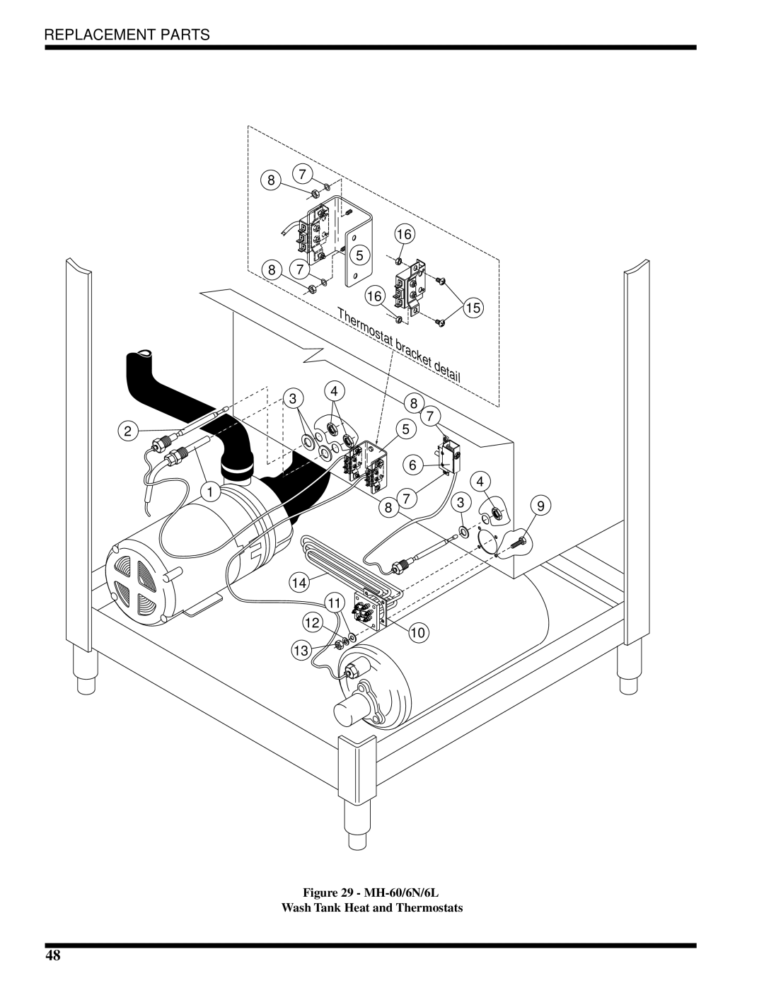 Moyer Diebel MH-60M3, MH-6NM3, MH-6LM3 technical manual MH-60/6N/6L Wash Tank Heat and Thermostats 