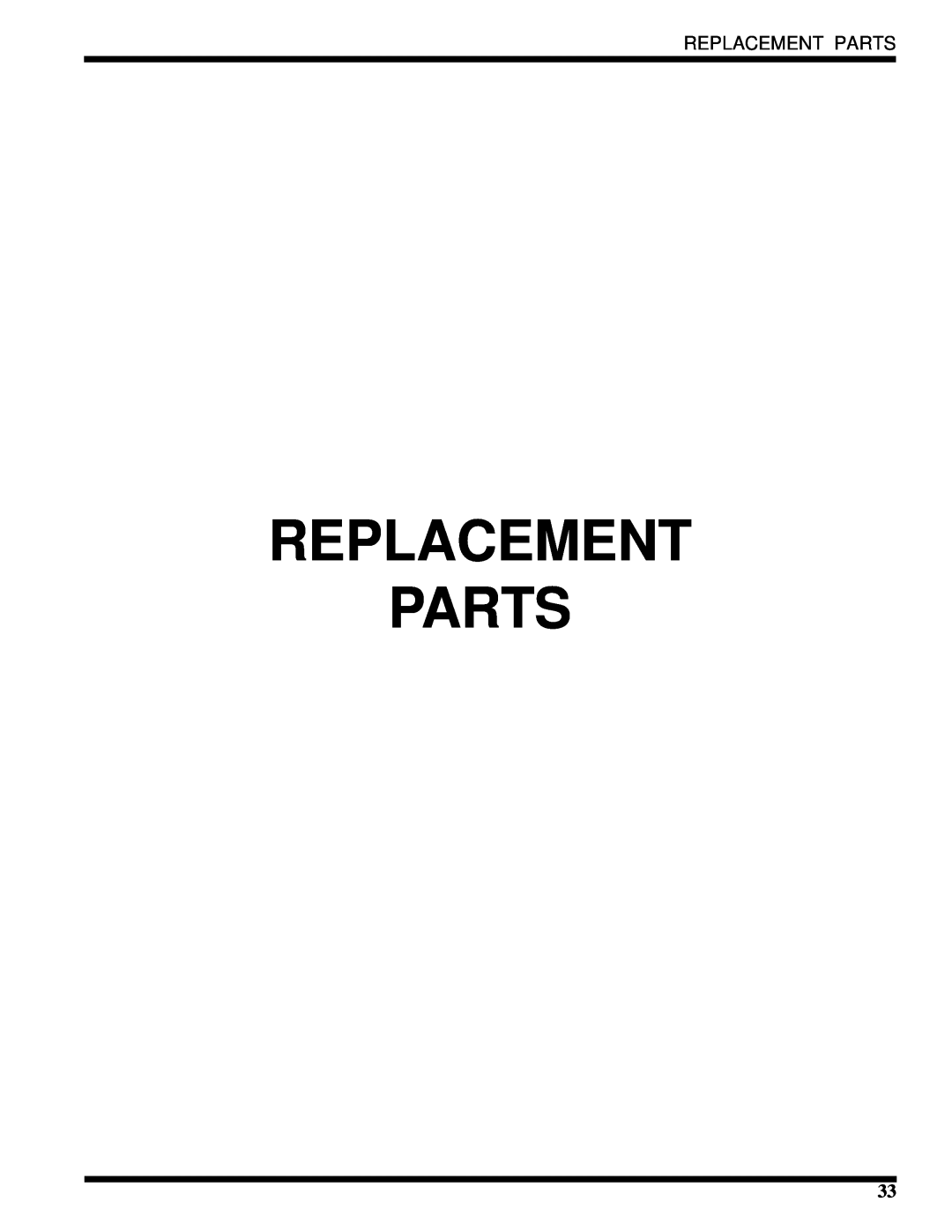 Moyer Diebel MH-60M3, MH-6NM3, MH-6LM3 technical manual Replacement Parts 