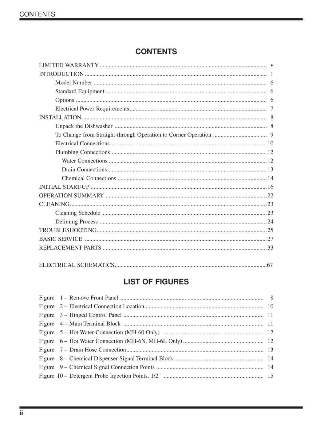 Moyer Diebel MH-6LM5, MH-6NM5, MH-60M5 technical manual Contents 