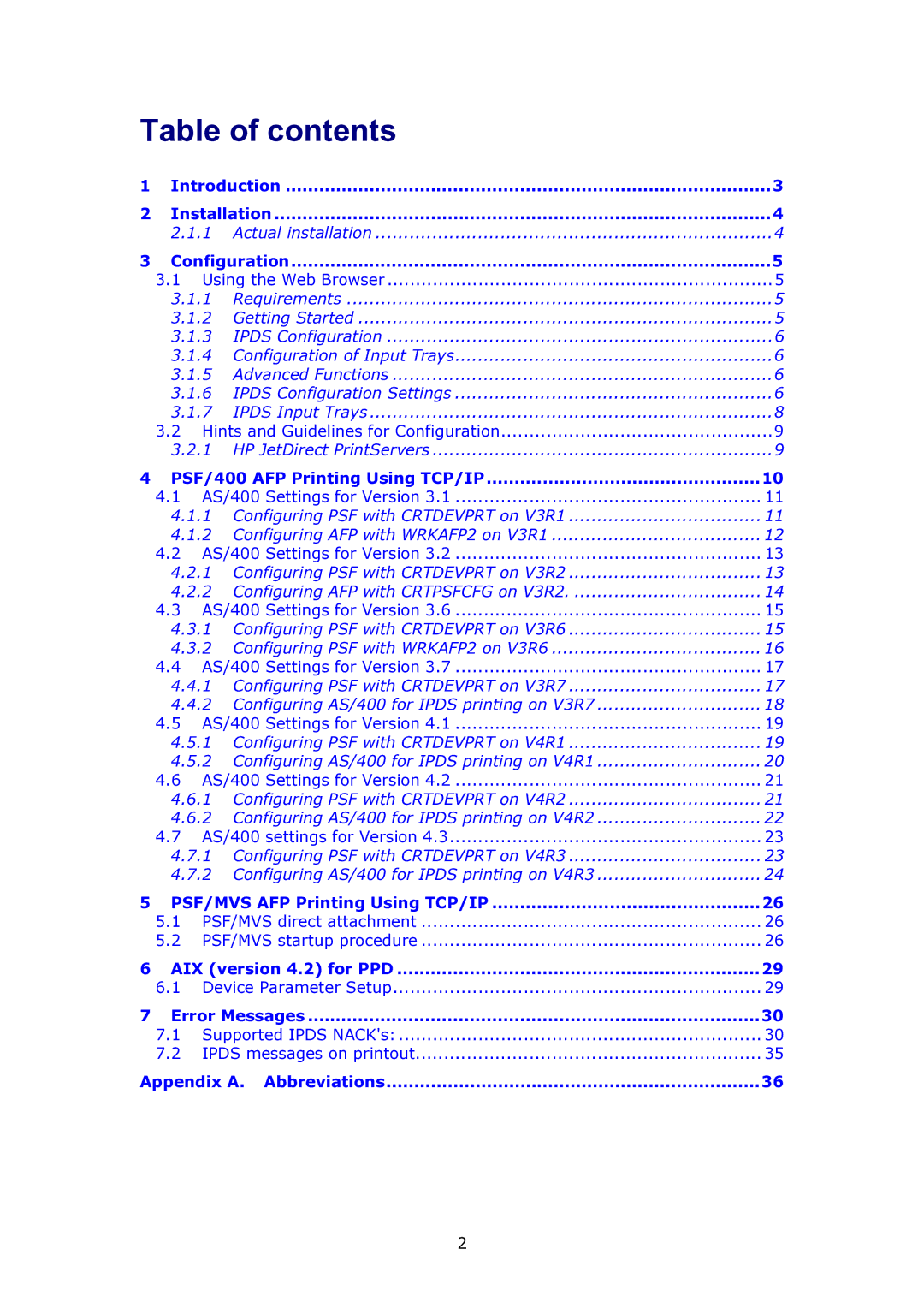 MPI Technologies 2100 manual Table of contents 