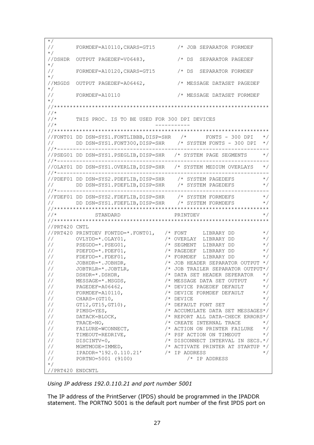 MPI Technologies 2100 manual Using IP address 192.0.110.21 and port number 