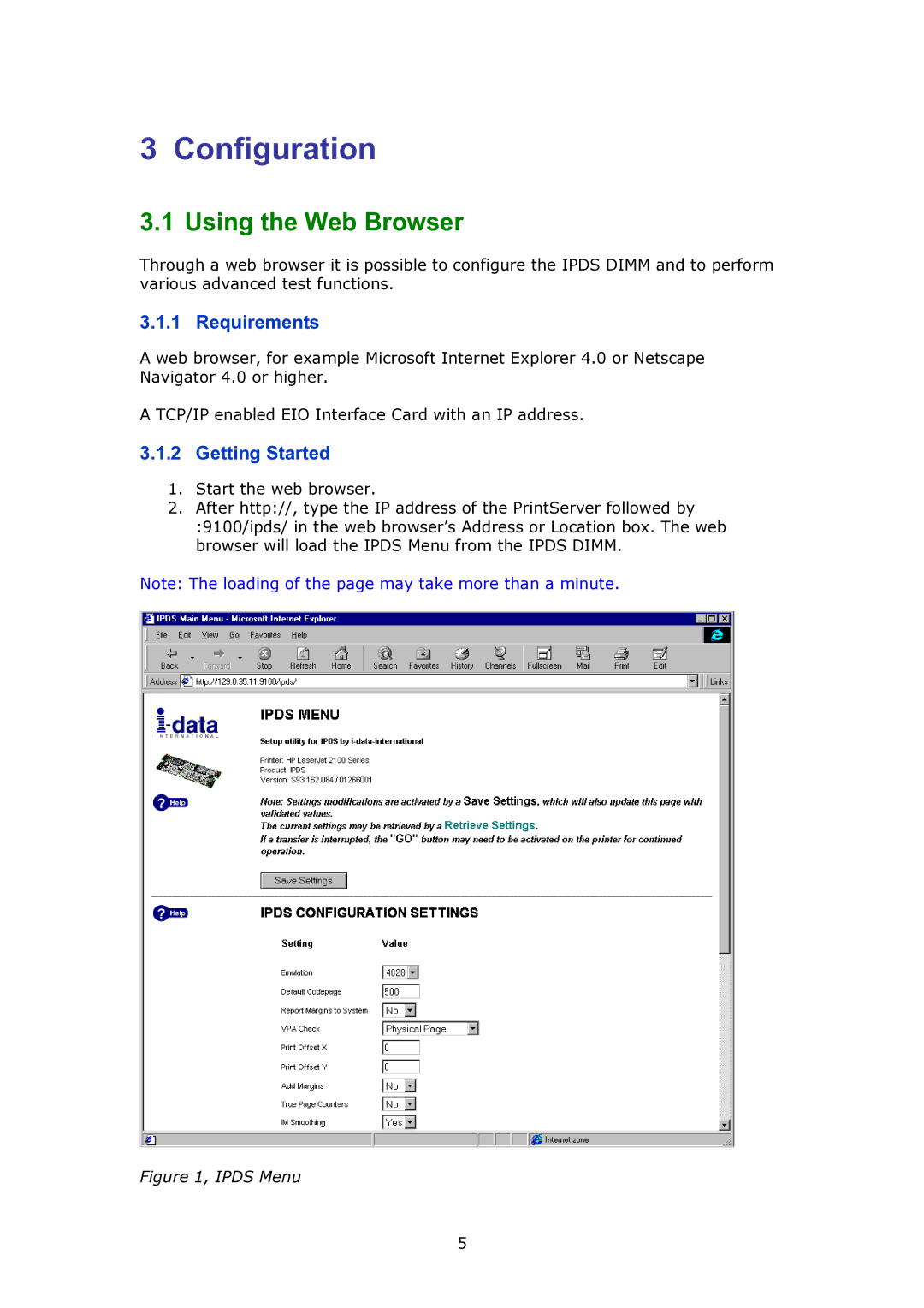 MPI Technologies 2100 manual Configuration, Using the Web Browser, Requirements, Getting Started 