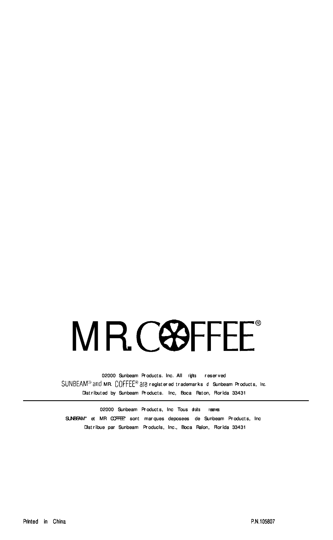 Mr. Coffee BM Series instruction manual MR.C63FFEE@ 
