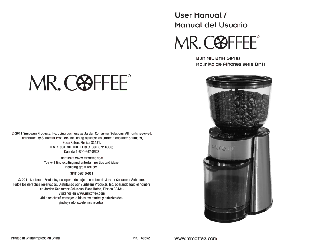 Mr. Coffee BMH user manual Manual del Usuario 