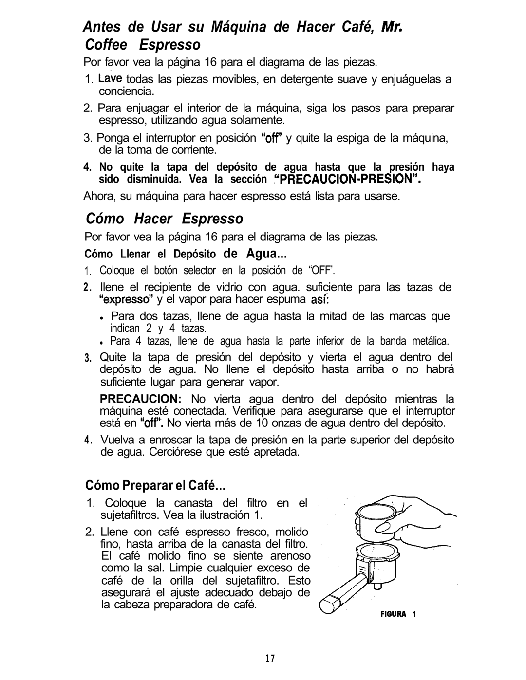 Mr. Coffee ECM3 manual Antes de Usar su Máquina de Hacer Café, Coffee Espresso, Cómo Hacer Espresso 