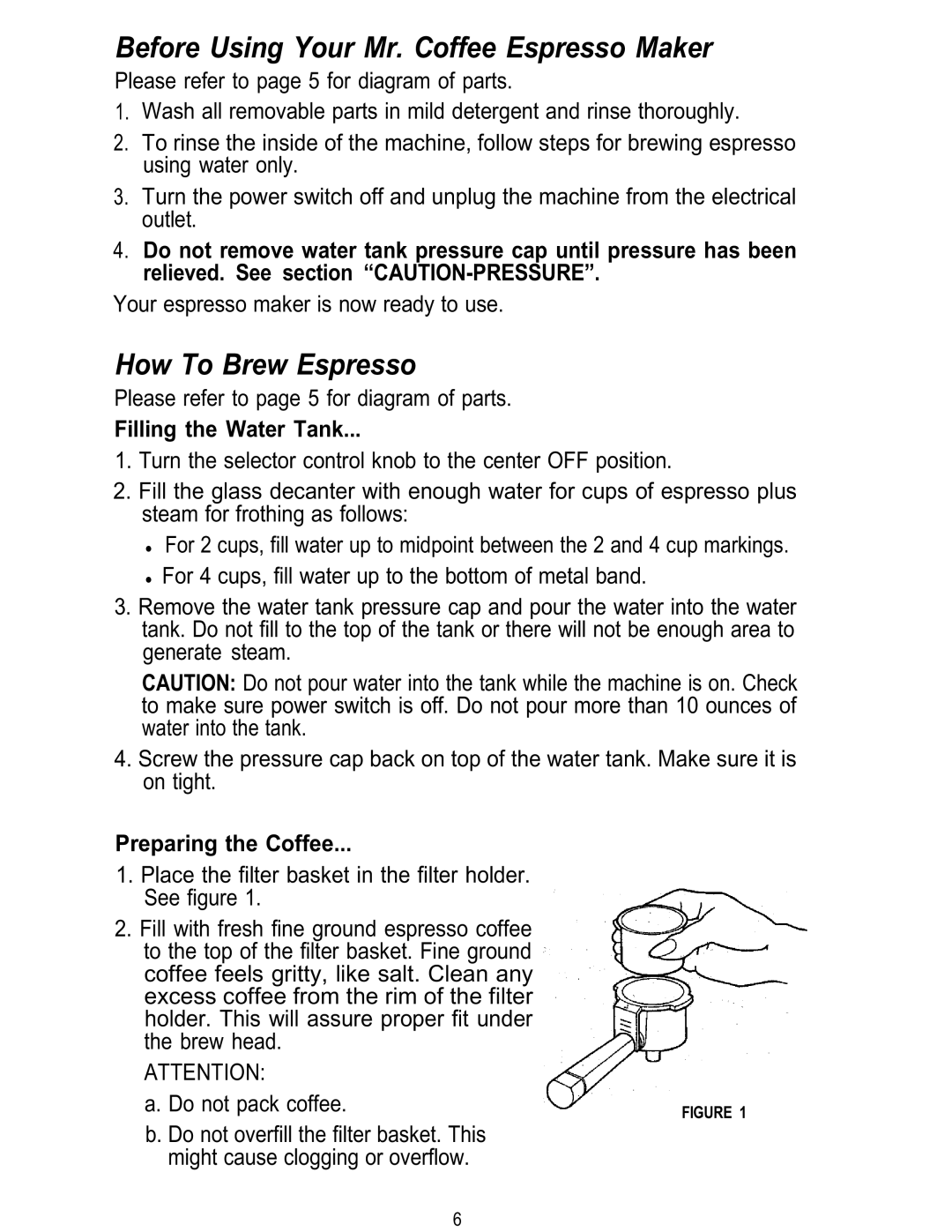 Mr. Coffee ECM3 manual Before Using Your Mr. Coffee Espresso Maker 