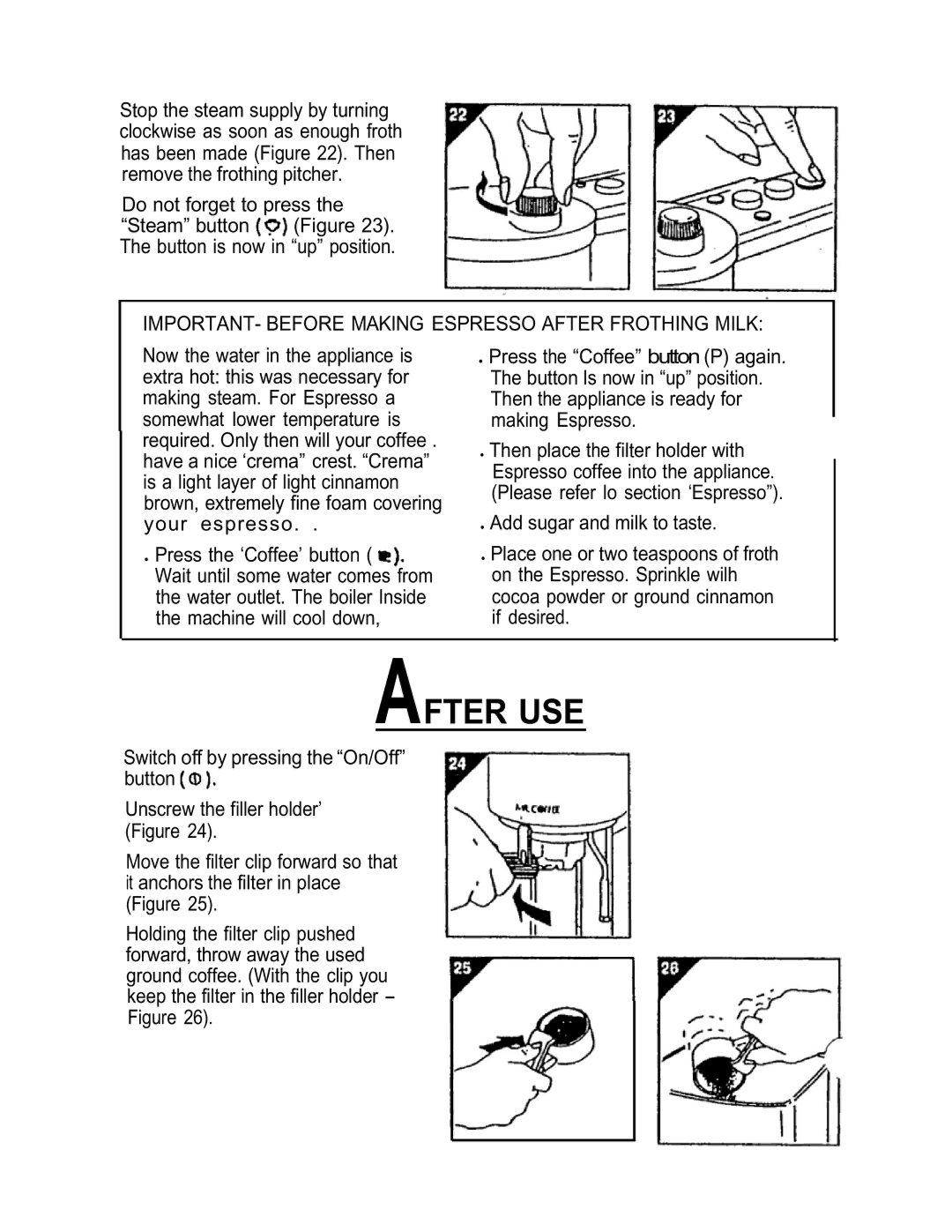 Mr. Coffee ECMP3 manual After USE 