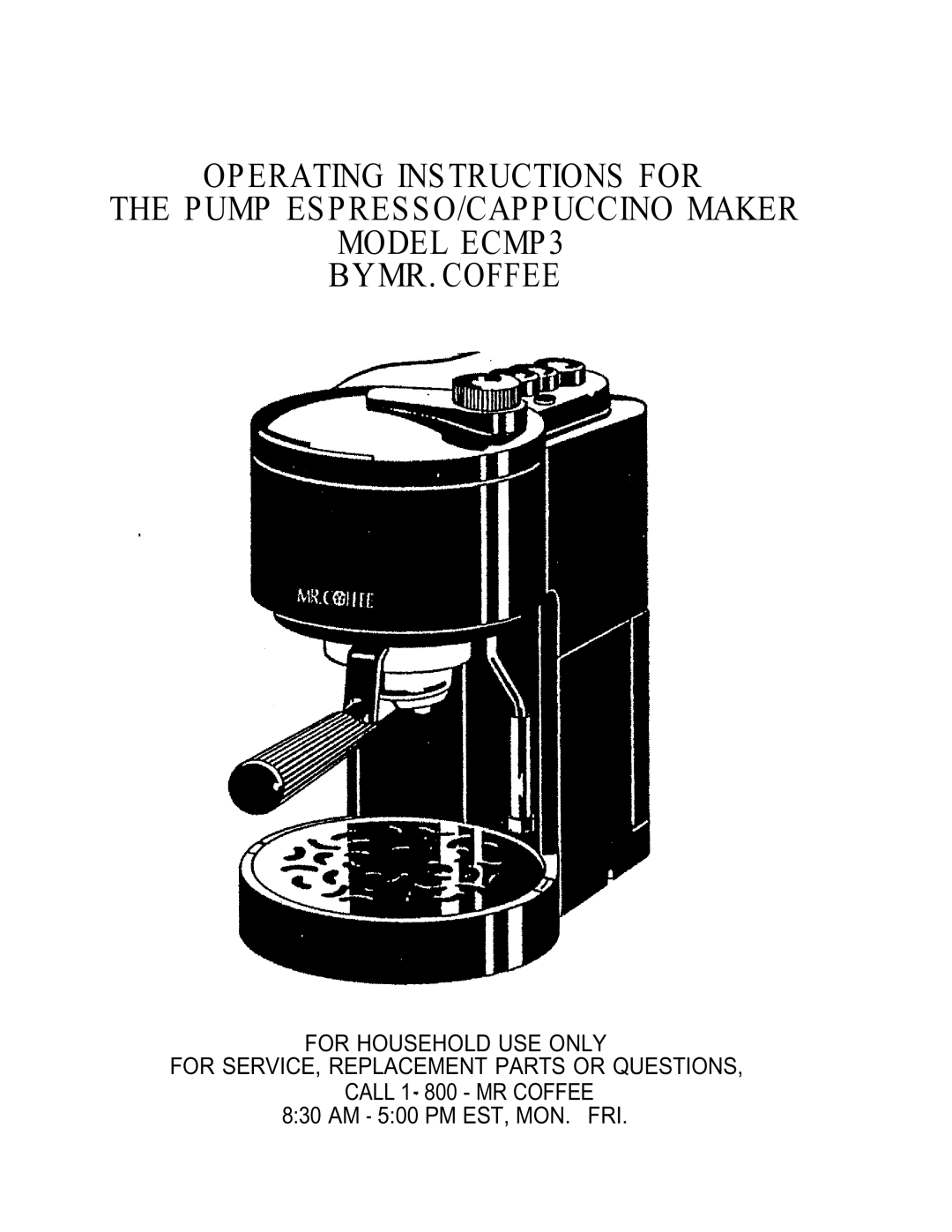 Mr. Coffee ECMP3 manual 