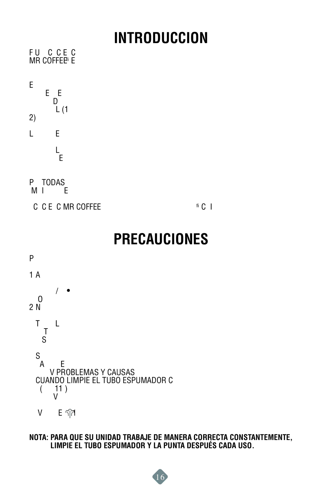 Mr. Coffee ECMP50 instruction manual Introduccion, Precauciones 