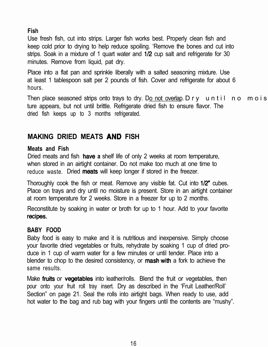 Mr. Coffee FD5 manual Making Dried Meats Fish 