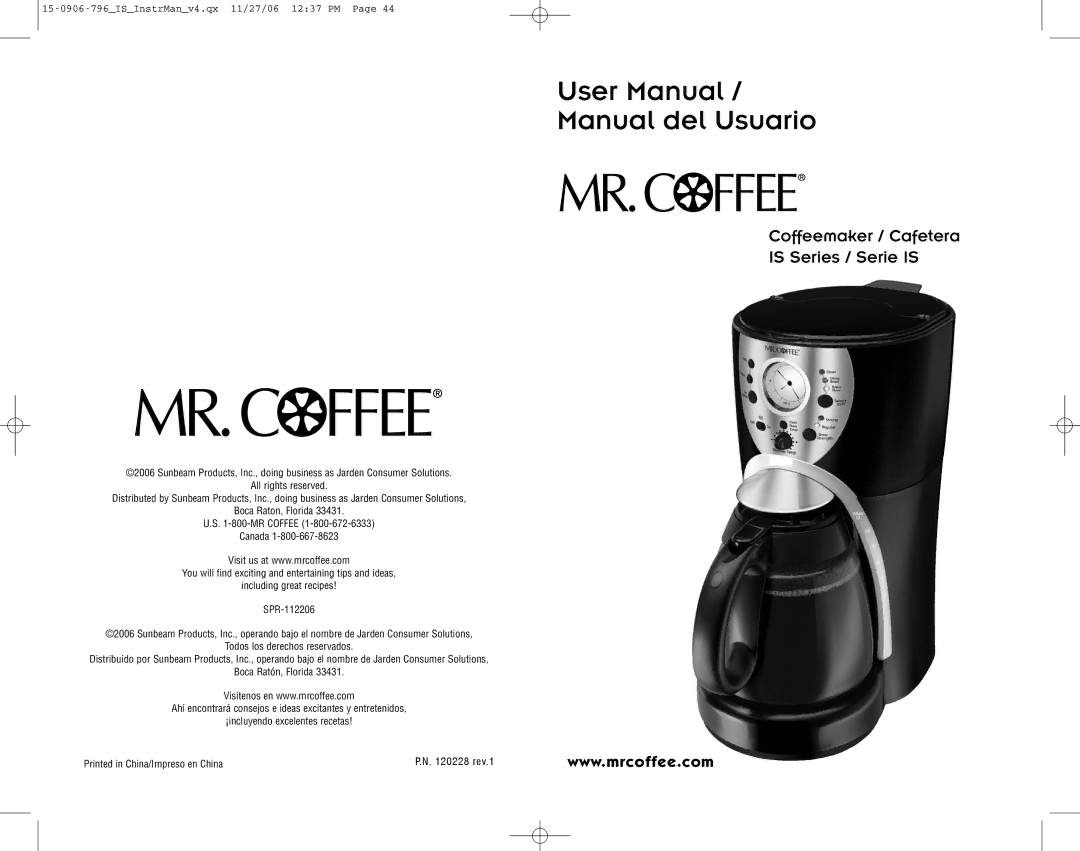 Mr. Coffee ISX43 manual Manual del Usuario 